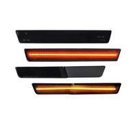 Genérico Piloto Intermitente 4 Uds Lente Ahumada Ámbar Delantero Rojo Trasero Luz LED Posición Lateral Para Dodge Para Challenger RT Scat Pack Widebody 2018-2023 Intermitente Retrovisor