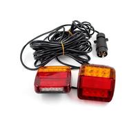 Genérico Piloto Posterior 1 juego Universal 12V 16 LED luz trasera remolque 10m Cable 7 pines parada freno luces lámpara placa matrícula Faros Traseros