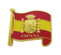 Genérico Pin de la Bandera de España con Escudo Constitucional, Aleación Metálica, Fijación con Dos Alfileres tipo Patilla