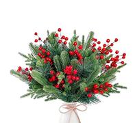 Genérico Pine Branches, Faux Greenery for Christmas, 60 Pieces Artificial Pine with Real Touch Needles, Life Like Design, Easy Decor Feature, Holiday Tool, Decoration Accessory for Indoor and Outdoor