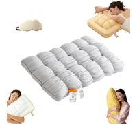 Genérico Pineapple Cloud-Like Down Pillow-Fluffy Down Alternative Bed Pillow, Unique Cream Puff Pillow Waffle Grid, Plush & Bounce, for Back, Side and Various Sleepers (Grey-A)