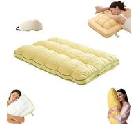 Genérico Pineapple Cloud-Like Down Pillow-Fluffy Down Alternative Bed Pillow, Unique Cream Puff Pillow Waffle Grid, Plush & Bounce, for Back, Side and Various Sleepers (Yellow-A)