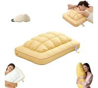 Genérico Pineapple Cloud-Like Down Pillow-Fluffy Down Alternative Bed Pillow, Unique Cream Puff Pillow Waffle Grid, Plush & Bounce, for Back, Side and Various Sleepers (Yellow-B)