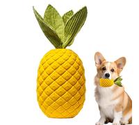Generico Pineapple Dog Toy, Natural Rubber Squeaky Toy, (Yellow/Elastic and Fabric), Chew, Tough Puzzle Design, Treat Dispensing Function, Ideal for Playtime, Training, Chewing