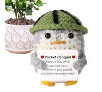 Genérico Pingüino de Ganchillo,10 cm Muñeca de Punto de Ánimo,Animal de Ganchillo Motivacional | para Navidad Niños Adolescentes Colegas Empleados Amantes De Manualidades Escritorio Estante Tocador