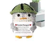 Genérico Pingüino Positivo Crochet - 10 cm Muñeca Motivacional,Animal de Ganchillo Motivacional | para Adolescentes Adultos Navidad Amantes de Manualidades Coleccionistas Hogar Viaje Escritorio