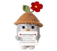 Genérico Pingüino Positivo Crochet - Muñeca Motivacional Tejida 10 Cm | Animal de Ganchillo Motivacional,para Niños Adolescentes Adultos Coleccionistas Escritorio Estantería