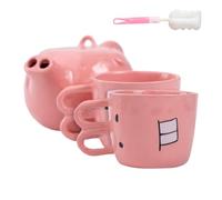 Genérico Pink Piglet Ceramic Teapot and Cup Set,Cartoon Funny Ceramics Pig Teapots,Creative Cute Pigs Teapot of The Pig's Nose Kettle Gifts for Friends and Family