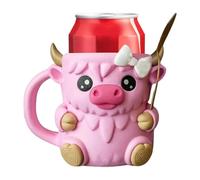 Genérico Pint Ice Cream Holder, Highland Cow Sleeve Cover, Leak-Proof Insulated Design, Antifreeze Handle Grip, Ideal for Dessert Lovers, Camping, Outdoor Movies, Parties, Family Trips