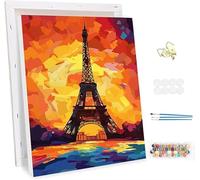 Genérico Pintar por Numeros Adultos con Marco, DIY París Painting by Numbers Kits, Paisajes Pintar por Numeros Niños Lienzo Kits, con Pinceles y Pigmento Acrílico, Decoración del Hogar 30x40cm -46741