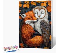 Genérico Pintar por Numeros Adultos Zorro Cuadros para Pintar por Numeros BúHo Paint by Numbers Adult DIY Manualidades Adultos Kit Lienzo Pintura Para Decoración Del Hogar Sin Marco 30x40cm K-M153