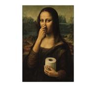 Genérico Pintura De Mona Lisa Para Pared, Lienzo Para Baño, 11,81x15,75 Pulgadas, Cuadro De Pintura Clásica De Mona Lisa | Póster De Baño Divertido Vintage Para Sala De Estar Y Hotel