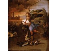 Genérico Pintura Por Numeros Adultos Niños Paisaje Cuadros Famosos Sin Marco 40X50CM Pintura Por Numeros San Miguel Matando Al Diablo - Rafael,B8