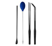 Genérico Pinzas Alimentación Reptiles | Set Acuario Cuatro Piezas Punta Goma | Cuchara Alimentación Gecko Lagarto Dragón Barbudo | Pinzas Largas Acuario Reptiles