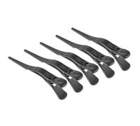 Genérico Pinzas Cabello Grandes de Cocodrilo Negras 5 Piezas, Clips de Peluquería de Plástico para Dividir, Cortar y Peinar, Accesorios Profesionales para Cuidado y Estilo del Cabello