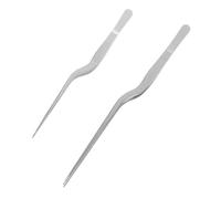 Genérico Pinzas de Cocina de Acero Inoxidable 16 CM y 20 CM Pinzas Multifuncionales para Espinas de Pescado y Presentación de Platos Occidentales Accesorio de Cocina Profesional 2 Piezas