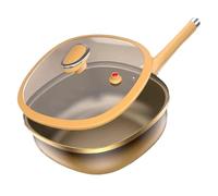 Genérico Piojos de freír sin : sartén antiadherente con tapa para la cocina fácil, utensilios de cocina de titanio, diseño robusto, suministros para electricidad, cocina