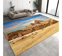 Genérico Pirámide Alfombra Salon Grande Lavable en Lavadora, Egipto Arquitectura Alfombra Pelo Corto Imitación Cachemira Abstracta Antideslizante para Dormitorio 120x180 cm D-207