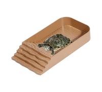Genérico Piscina Tortuga Terrestre Alimentador, Plato de agua para Tortuga de Piscina con Rampa, Cuenco de agua para Reptiles con Escala, para Tortugas, Lagartos y Gecko (B)