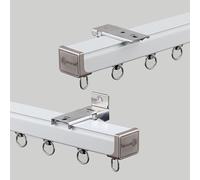 Genérico Pista De Cortina Resistentes, Juego De Rieles para Cortinas De Aluminio Set, Riel De Cortina para Techo O Pared Fáciles De Instalar para Sala De Estar Y Dormitorio(White Ceiling,90cm/2.9ft)