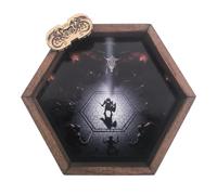 Genérico Pista de dados hexagonal de madera, con contador de vida grabado, bandeja de lanzamiento para juegos de rol y sociedad (Sólo contra todos)