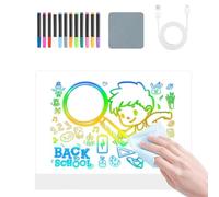 Genérico Pizarra LED para Escritura,Almohadilla Acrílica Portátil Luminosa,Pizarra Dibujo LED para Niños | para Niños Niñas Escuela Oficina Hogar Viaje Aula Preescolar Sala De Juegos