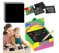 Generico Pizarra para rascar - Papel Negro para niños, Juego Interactivo para Dibujar y Pintar para la Escuela Materna y el Aprendizaje temprano, Proyecto Artesanal para, Vacaciones
