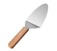 Genérico Pizza Server, Triangular Spade, Stainless Steel Cutter, Wooden Handle, Solid Wood Utensil, Serving, Cake, Pie, Dessert, Pastry, Kitchen, Bakery, Home Use, 10.63x2.91 Inches