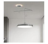 Genérico Plafon techo, Lámpara de mesa comedor for el cuidado los ojos Lámparas araña modernas for escritorio lectura redonda cocina giratorias(Silver,Dia30cm)