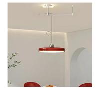 Genérico Plafon techo, Lámpara de mesa comedor for el cuidado los ojos Lámparas araña modernas for escritorio lectura redonda cocina giratorias(Red,Dia30cm)
