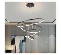Genérico Plafon techo, Lámpara de techo LED moderna for sala estar, dormitorio, comedor, lámpara colgante hierro, iluminación interior, lámparas decorativas(Black-4ring 40-60-80-100cm)