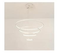 Genérico Plafon techo, Lámpara de techo LED moderna for sala estar, dormitorio, comedor, lámpara colgante hierro, iluminación interior, lámparas decorativas(White-4ring 40-60-80-100cm)