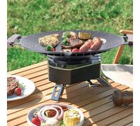 Genérico Plancha Para Cocinas,Plancha Portátil para Acampar con Asas | para Barbacoa de Cocina para Cocinar Saltear al Aire Libre Camping Viaje Uso en Interiores