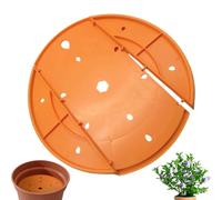 Genérico Plant Pot Insert, Round Gardening Liner, 12.85in Orange Soil Saving Insert with Drainage Hole System, Sturdy Root Support Design, Efficient Water Flow Control, Balcony Patio Use