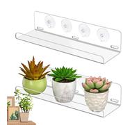 Genérico Plant Window Shelf - 2 Pieces Clear Suction Cup Planter Holder, Window Shelf For Plants | Plant Stand Wall Mounted For Home Apartment Nature Lovers Growers Office Balcony Living Room Indoor