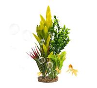 Genérico Planta Artificial Grande para Acuario - Hierba Acuática Realista 40cm con Base | Decoración Resina Y PE hacia Tanques Grandes | para Peces Betta, Y Cíclidos
