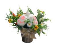 Generico Plantas en maceta de Pascua con huevos y conejito - Decoración del hogar linda suave realista, decoración de Pascua para exteriores, para Acción de Gracias, fiestas, oficinas, hogar