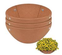 Genérico Planter Basket Liners, Flower Pot Felt Mat, Transpirable Drenaje Insert, Round Shape, Set of 3 Brown, for Gardening Pots Garden Décor Replacement Use, Felt Liners for Flower Pots