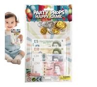 Genérico plata juguete | Kit de moneda de juguete, accesorio para juego de imitación para viajes, película escolar, cumpleaños, niñas, enseñanza en casa, niños, foto