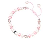 Genérico plata perlada pareja junco hombre anillos mano con letras perladas, adecuado como regalo de cumpleaños para tu hija Rosa Perlado Rosa Mm Joyería, talla única, Cristal artificial, No es una