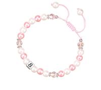 Genérico plata perlada pareja junco hombre anillos mano con letras perladas, adecuado como regalo de cumpleaños para tu hija Rosa Perlado Rosa Mm Joyería, talla única, Cristal artificial, No es una
