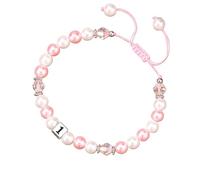 Genérico plata perlada pareja junco hombre anillos mano con letras perladas, adecuado como regalo de cumpleaños para tu hija Rosa Perlado Rosa Mm Joyería, talla única, Cristal artificial, No es una