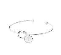 Genérico Plata Plata Amantado Varios Inoxidable Joyería Letras alfabeto Brazalete Pulsera Pulsera Pulsera Plata para Mujeres Niñas Elección Hombre Piedras Negro Anillos, talla única, Hierro, No es una