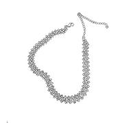 Genérico Plata rhinestone collar shimmers, adecuado para salón de baile collares, señoras plata cristal collares, accesorios del banquete boda