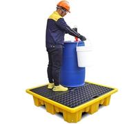 Genérico Plataforma de contención de derrames de Alta Resistencia - Palet de plástico Amarillo, 120x120x10cm, antifugas para Almacenamiento y Transporte Industrial, solución Duradera y Segura para ma