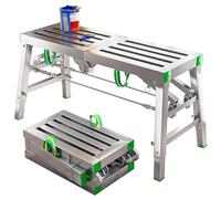 Genérico Plataforma de Trabajo Plegable para Andamios, Plataforma de Andamios Plegable portátil, Banco de Trabajo de Altura Ajustable para reformas y construcción del hogar (140x30cm)