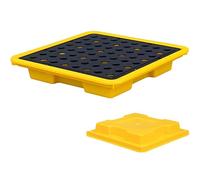 Genérico Plataforma Modular de contención de derrames: Bandeja para bidones de Polietileno Resistente con Rejilla, 130 × 68 × 15 cm, Ideal para la gestión Segura de derrames y el Almacenamiento de re