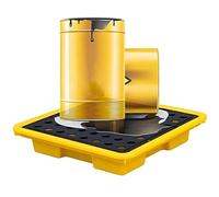 Genérico Plataforma Modular de contención de derrames de petróleo: Bandeja antiderrame ecológica con Rejilla, paletas industriales para el Almacenamiento Seguro de líquidos y la gestión de Materiales