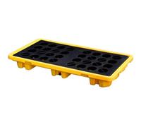 Genérico Plataforma Modular Duradera para la contención de derrames, palé de plástico a Prueba de Fugas para bidones industriales, diseño Amarillo de Alta Resistencia, 130x68x15cm, Ideal para el Alma