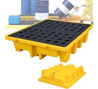 Genérico Plataforma Modular Industrial para contención de derrames, palets para almacenes, fábricas, Bandeja de Drenaje antifugas para bidones, sótanos, Palet de contención de derrames con Rejilla -